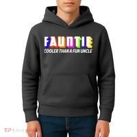 Fauntie Cooler Than a Fun Uncle Funcle Auntie Kids Hoodie thumb 4