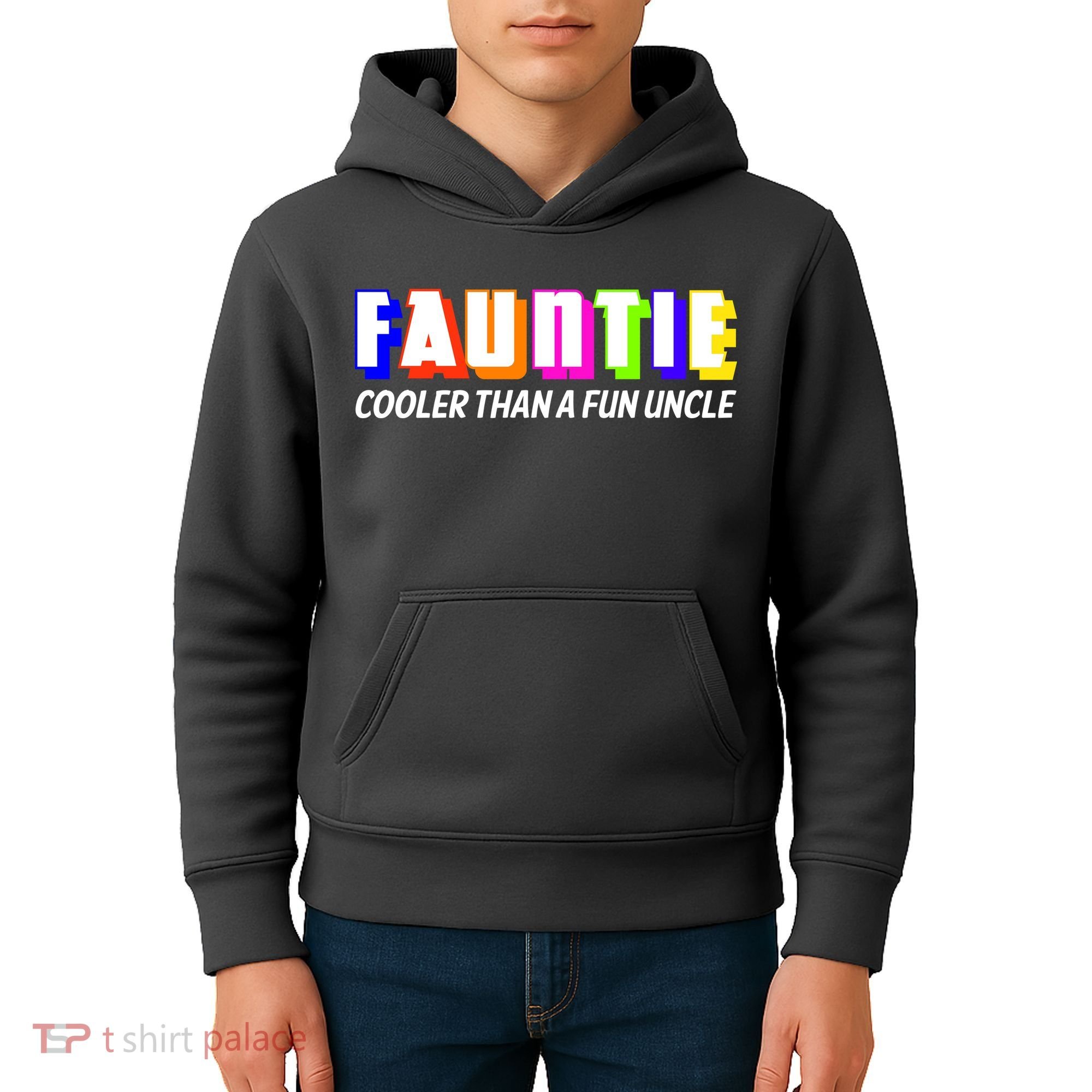 Fauntie Cooler Than a Fun Uncle Funcle Auntie Kids Hoodie