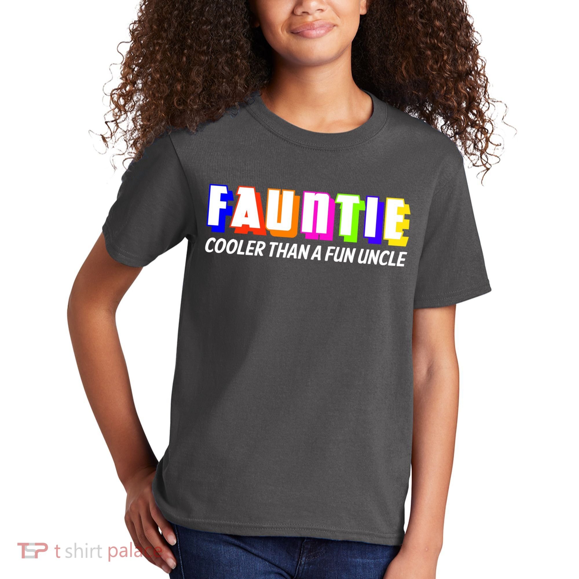 Fauntie Cooler Than a Fun Uncle Funcle Auntie Kids T-Shirt