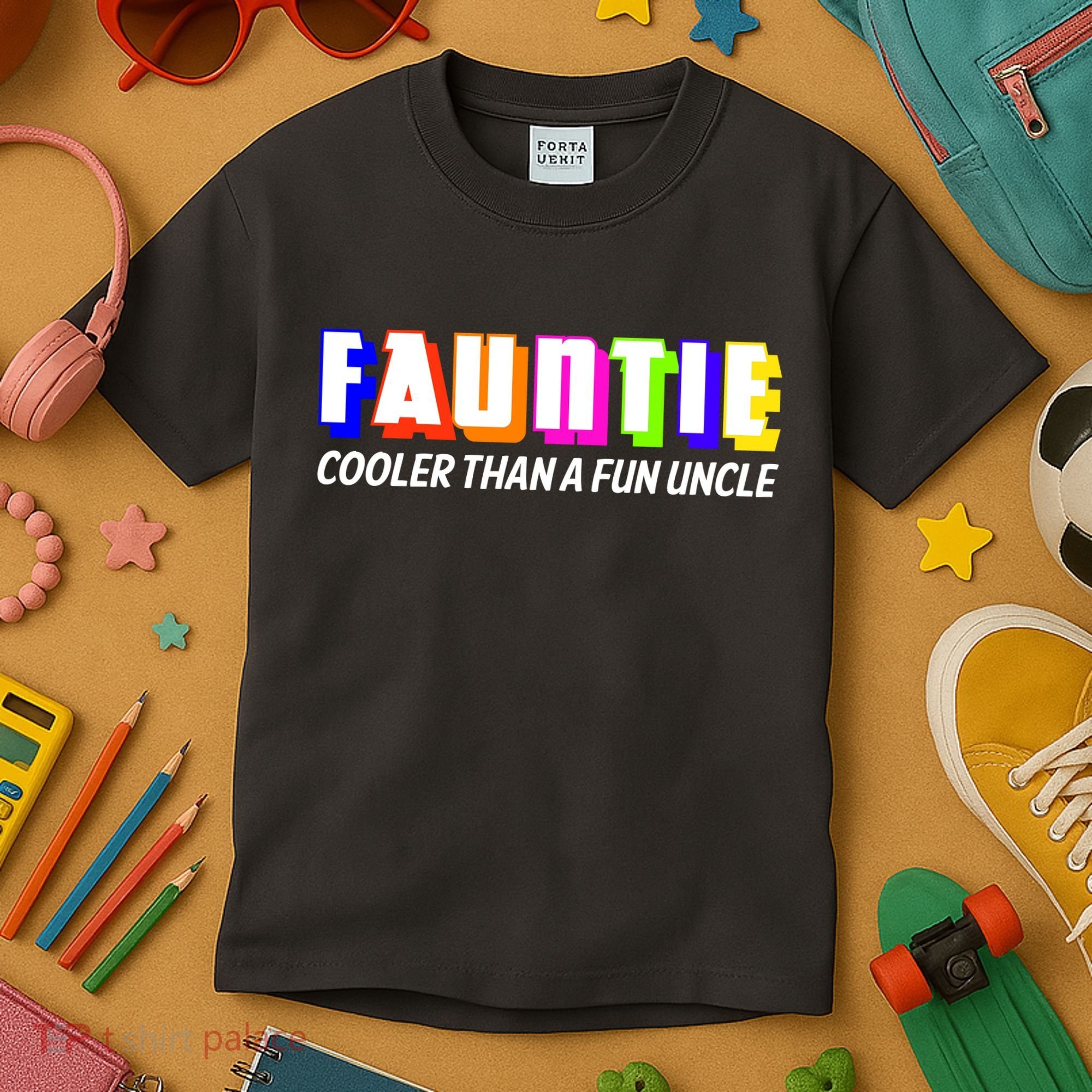 Fauntie Cooler Than a Fun Uncle Funcle Auntie Kids T-Shirt