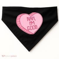 Funny Anti Valentines Day Nah I'm Good Candy Heart USA-Made Doggie Bandana thumb 0