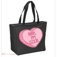Funny Anti Valentines Day Nah I'm Good Candy Heart Tote Bag thumb 2