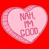 Funny Anti Valentines Day Nah I'm Good Candy Heart Santa Hat thumb 1