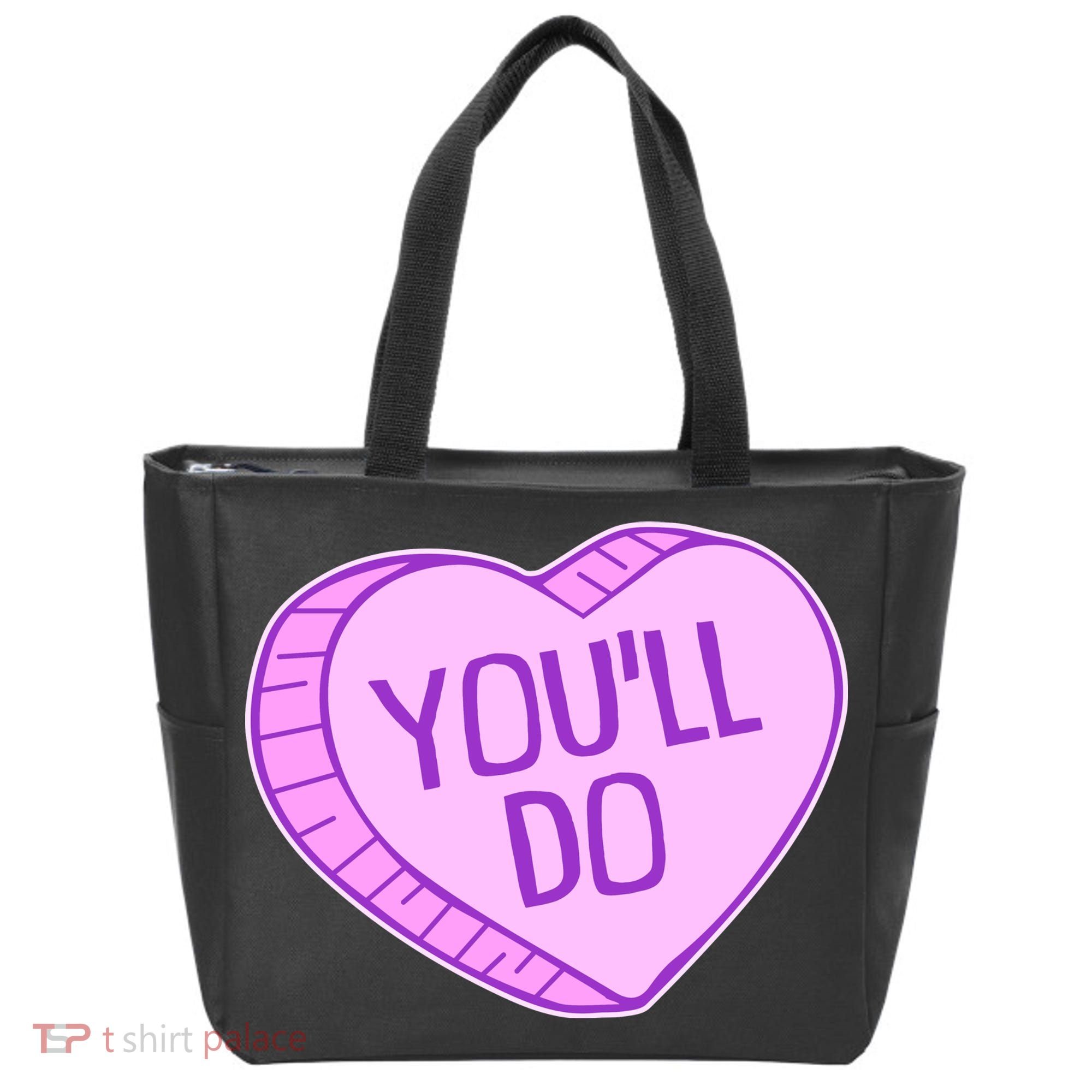 Funny Anti Valentines Day You'll Do Candy Heart Tote Bag