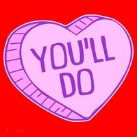 Funny Anti Valentines Day You'll Do Candy Heart Santa Hat thumb 1