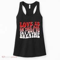 Funny Anti Valentine Love Is In The Air Try Not To Breathe Women's Tank Top thumb 0