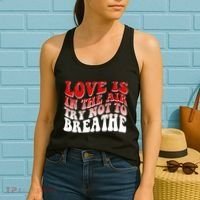 Funny Anti Valentine Love Is In The Air Try Not To Breathe Women's Tank Top thumb 2