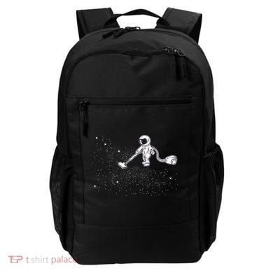 Funny Astronaut Vacuuming Galaxy Stars Backpack