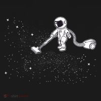 Funny Astronaut Vacuuming Galaxy Stars Backpack thumb 2