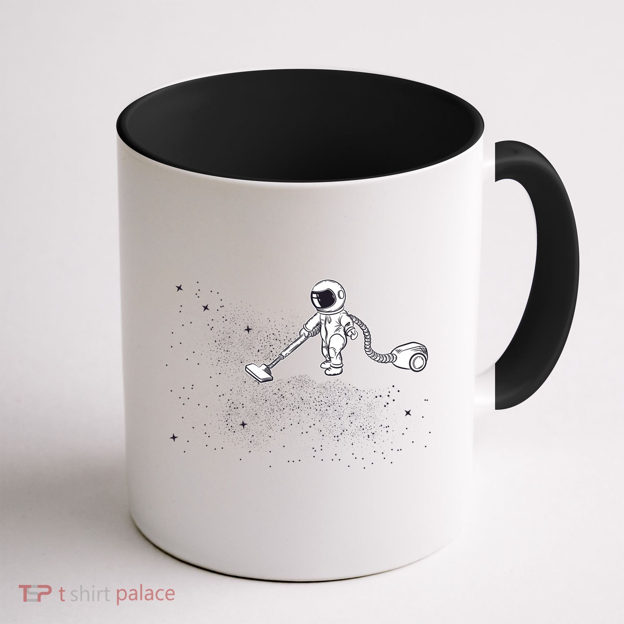 Funny Astronaut Vacuuming Galaxy Stars Coffee Mug