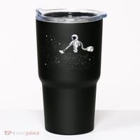 Funny Astronaut Vacuuming Galaxy Stars Tumbler thumb 0