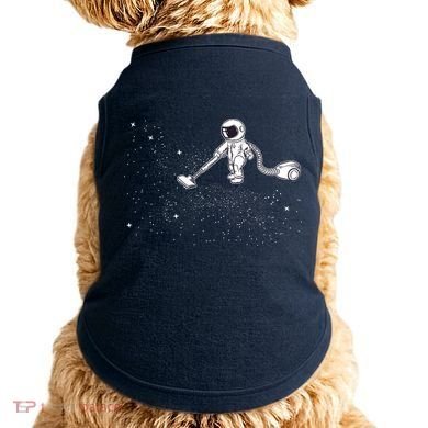 Funny Astronaut Vacuuming Galaxy Stars Doggie Tank