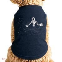 Funny Astronaut Vacuuming Galaxy Stars Doggie Tank thumb 0