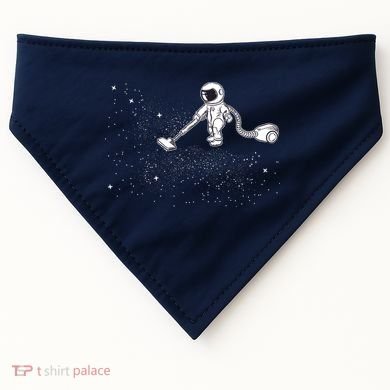 Funny Astronaut Vacuuming Galaxy Stars USA-Made Doggie Bandana