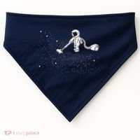 Funny Astronaut Vacuuming Galaxy Stars USA-Made Doggie Bandana thumb 0
