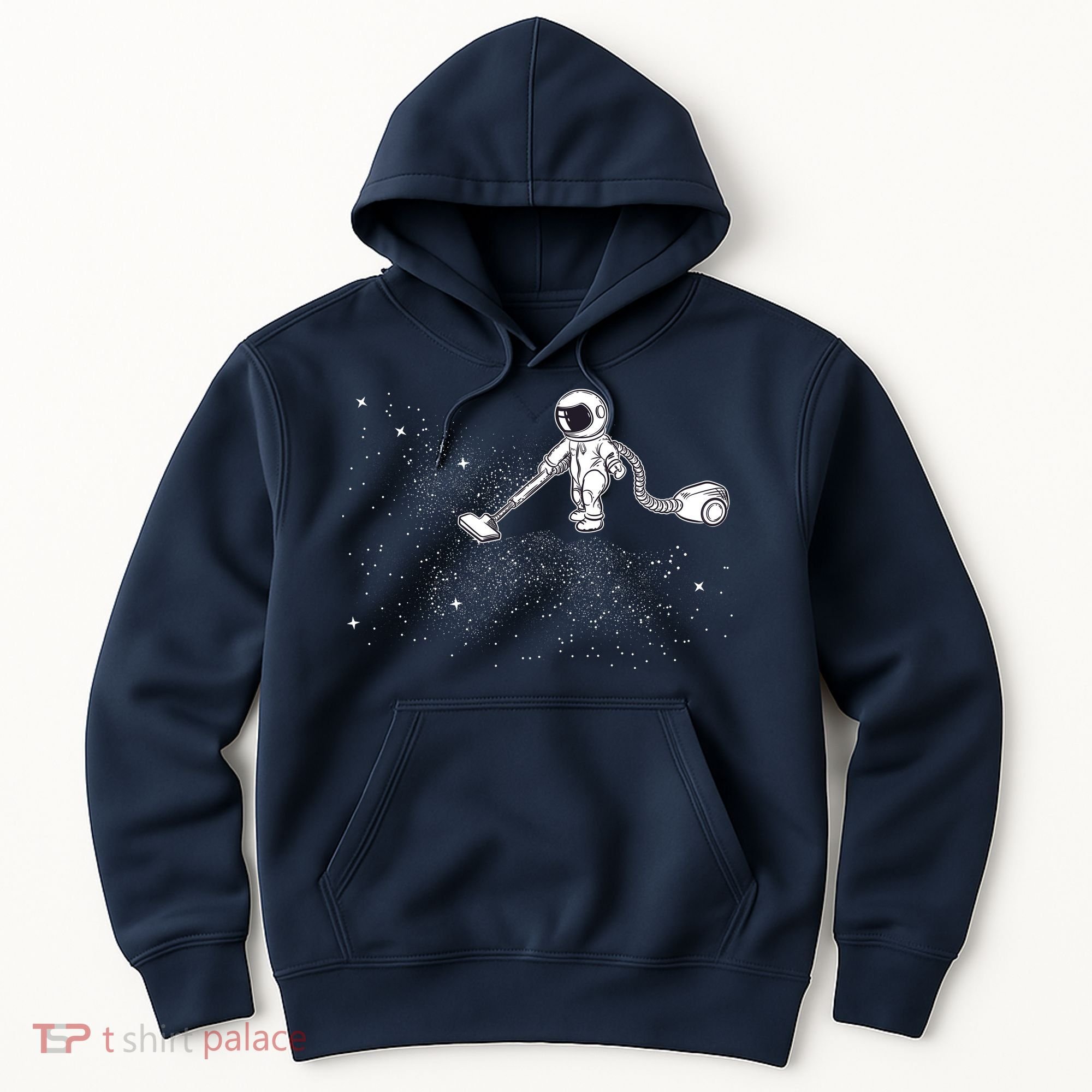 Funny Astronaut Vacuuming Galaxy Stars Hoodie