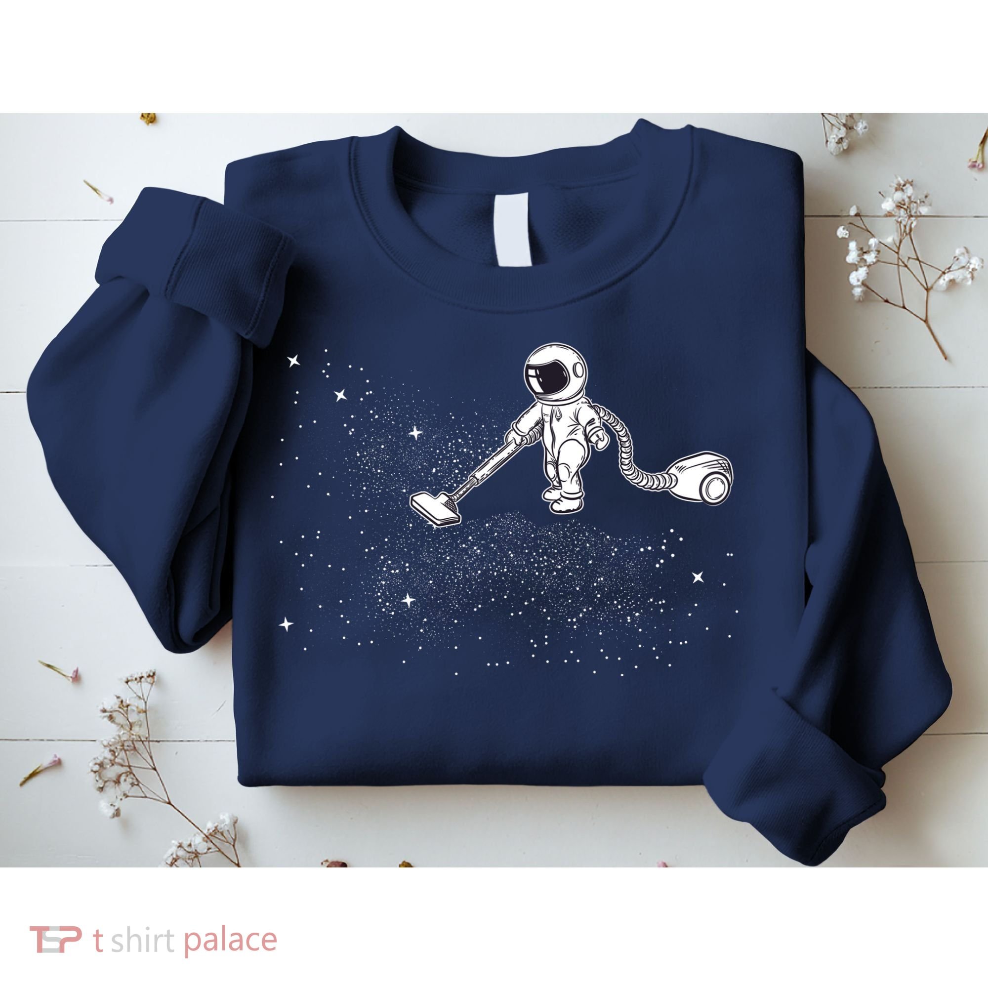 Funny Astronaut Vacuuming Galaxy Stars Sweatshirt