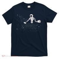 Funny Astronaut Vacuuming Galaxy Stars T-Shirt thumb 0