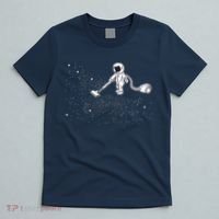 Funny Astronaut Vacuuming Galaxy Stars T-Shirt thumb 5
