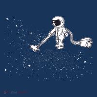 Funny Astronaut Vacuuming Galaxy Stars Coaster thumb 2