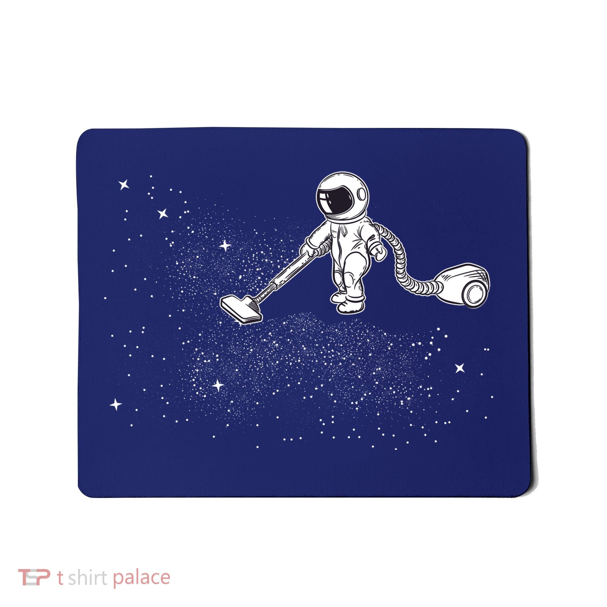 Funny Astronaut Vacuuming Galaxy Stars Mousepad