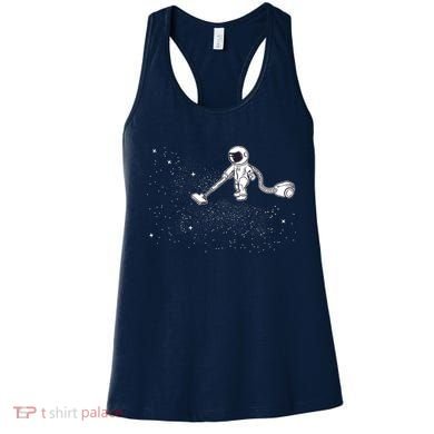 Funny Astronaut Vacuuming Galaxy Stars Women's Tank Top