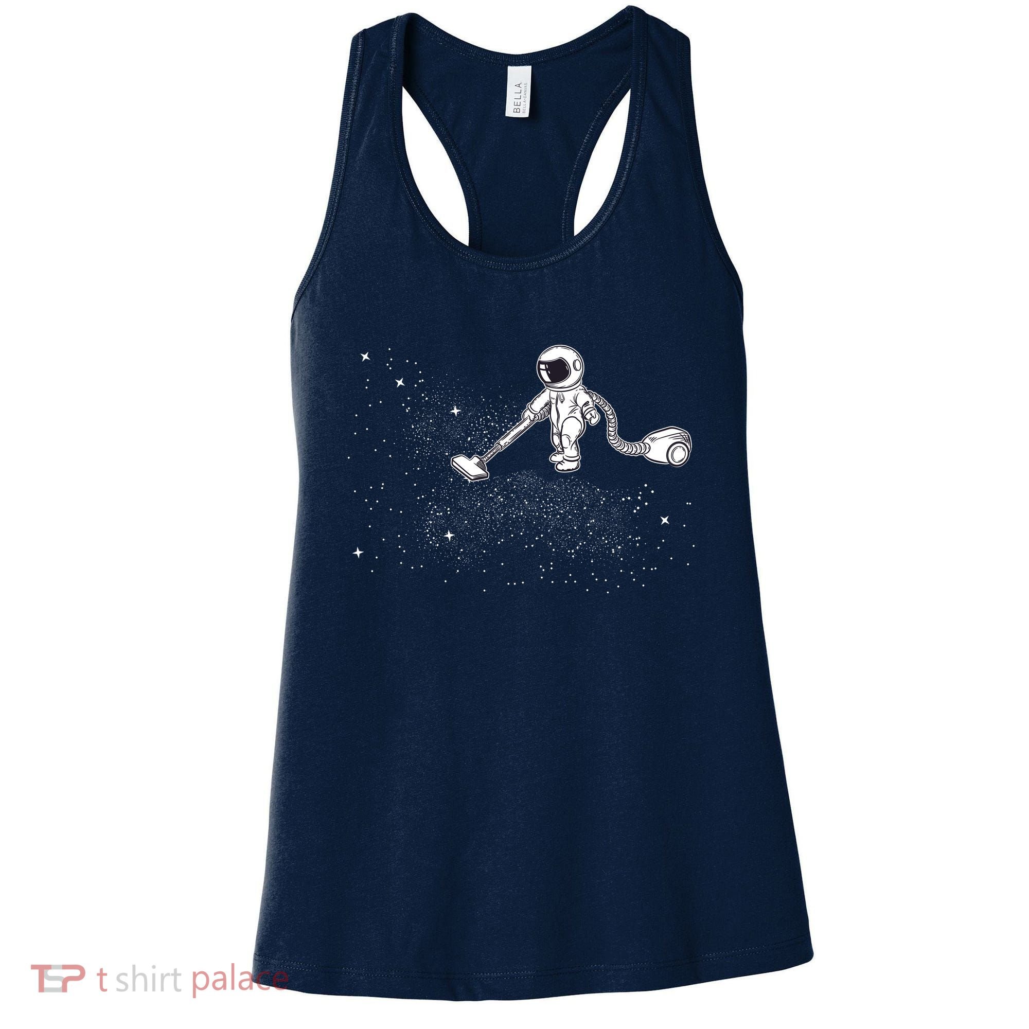 Funny Astronaut Vacuuming Galaxy Stars Women's Tank Top