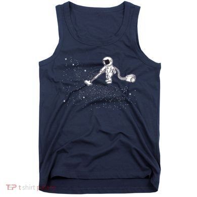 Funny Astronaut Vacuuming Galaxy Stars Tank Top