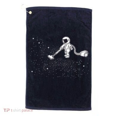 Funny Astronaut Vacuuming Galaxy Stars Golf Towel