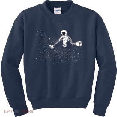 Funny Astronaut Vacuuming Galaxy Stars Kids Sweatshirt