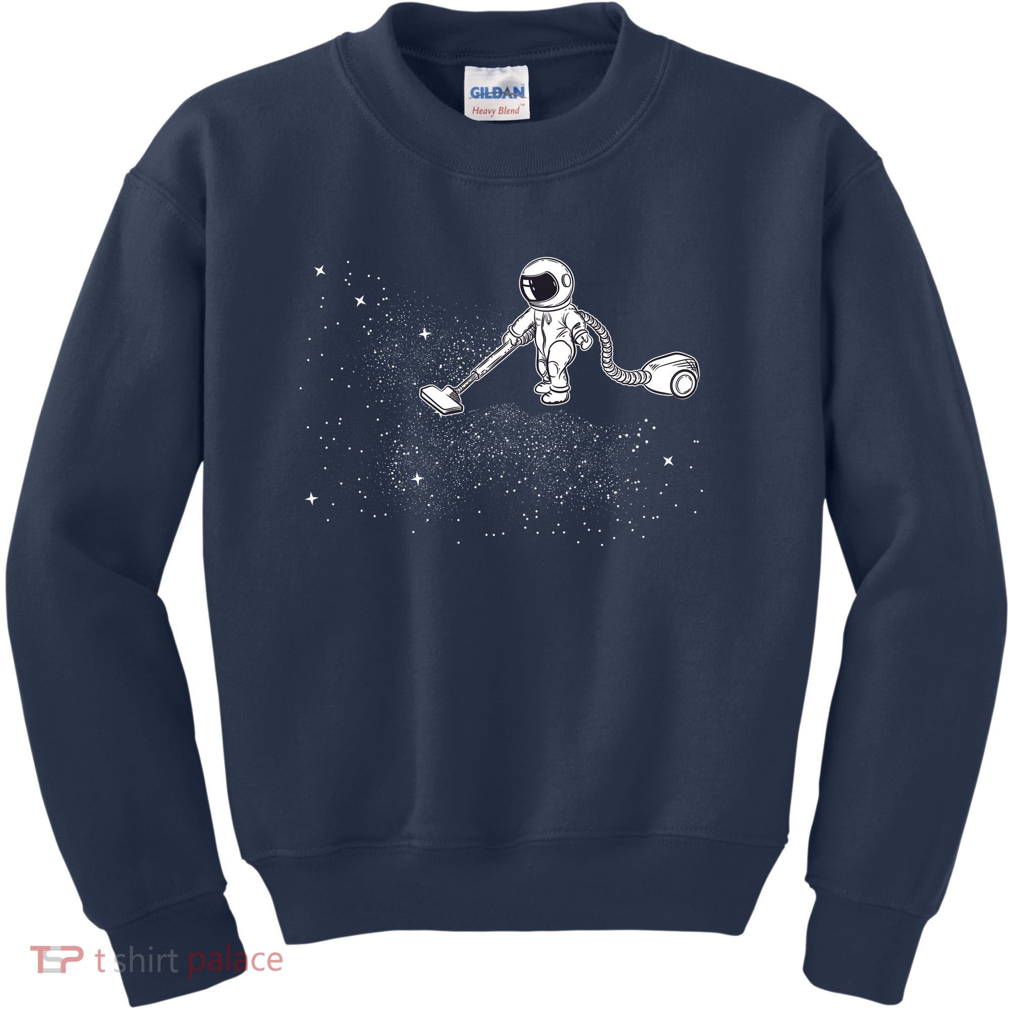 Funny Astronaut Vacuuming Galaxy Stars Kids Sweatshirt