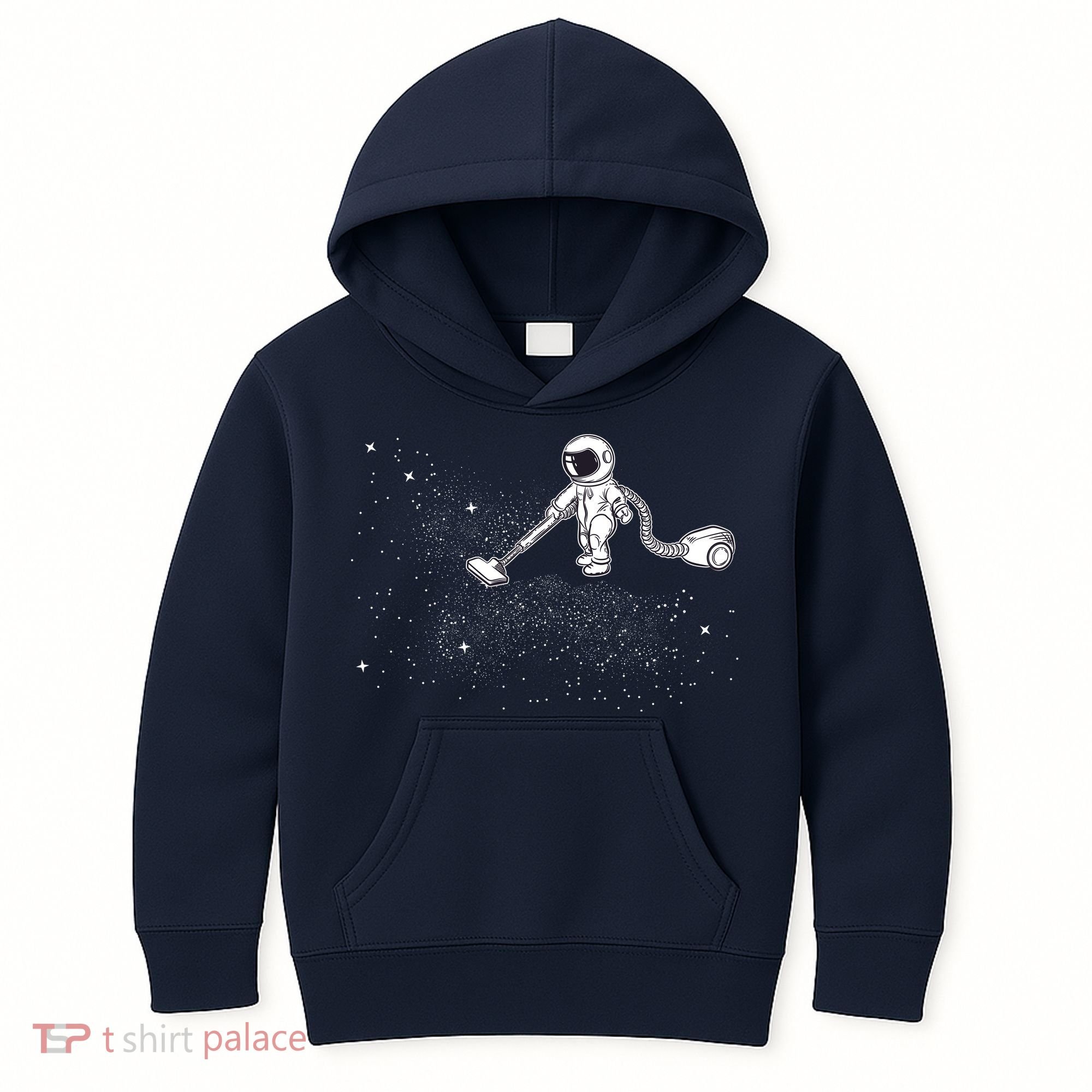 Funny Astronaut Vacuuming Galaxy Stars Kids Hoodie