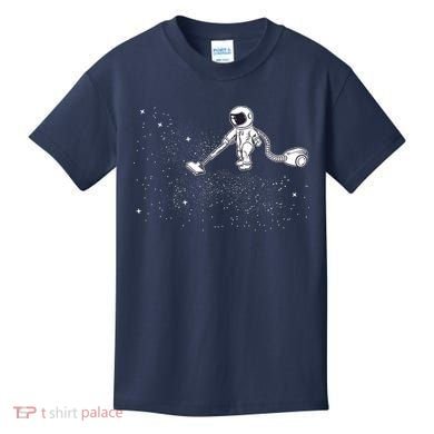 Funny Astronaut Vacuuming Galaxy Stars Kids T-Shirt