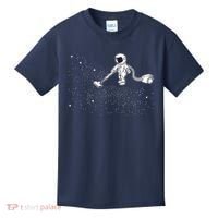 Funny Astronaut Vacuuming Galaxy Stars Kids T-Shirt thumb 0