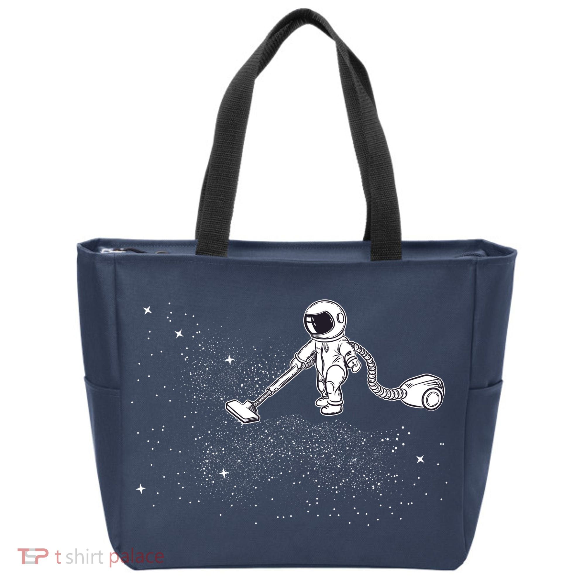 Funny Astronaut Vacuuming Galaxy Stars Tote Bag