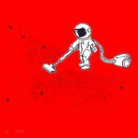 Funny Astronaut Vacuuming Galaxy Stars Santa Hat thumb 1