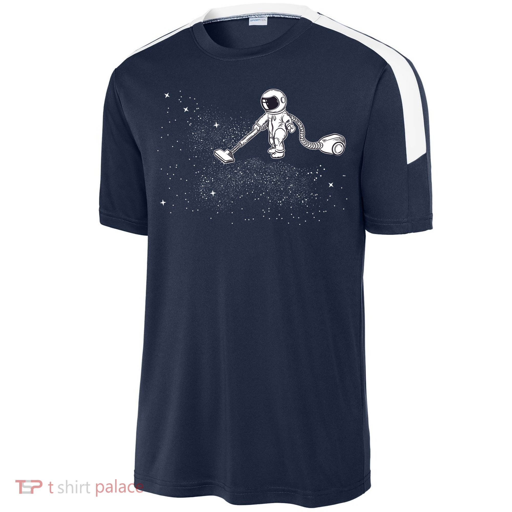 Funny Astronaut Vacuuming Galaxy Stars Sport-Tek Competitor United Soccer Jersey