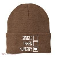 Funny Anti Valentine Single Taken Hungry Beanie thumb 0