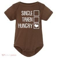 Funny Anti Valentine Single Taken Hungry Baby Bodysuit thumb 0