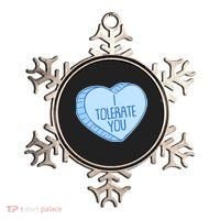 Funny Anti Valentines Day I Tolerate You Candy Heart Ornament thumb 0