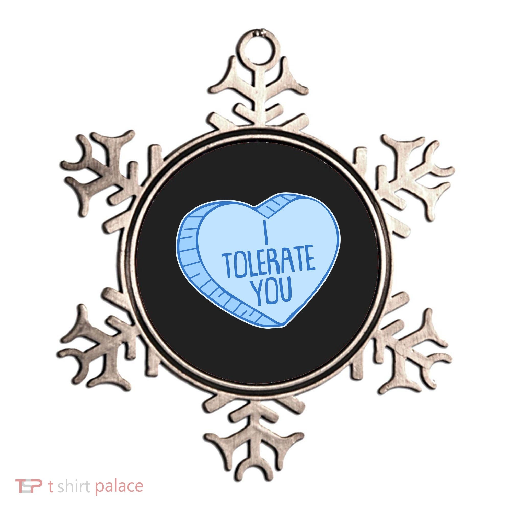 Funny Anti Valentines Day I Tolerate You Candy Heart Ornament
