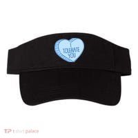 Funny Anti Valentines Day I Tolerate You Candy Heart Visor thumb 0
