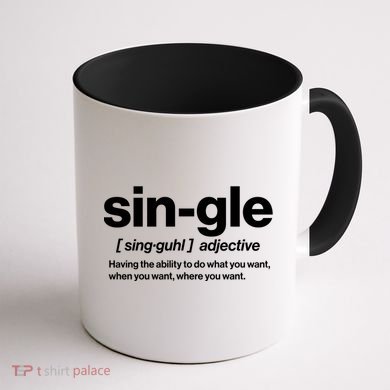 Funny Anti Valentine Single Definition Coffee Mug back