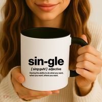 Funny Anti Valentine Single Definition Coffee Mug thumb 3