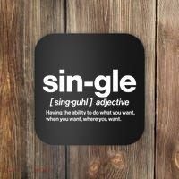 Funny Anti Valentine Single Definition Coaster thumb 0