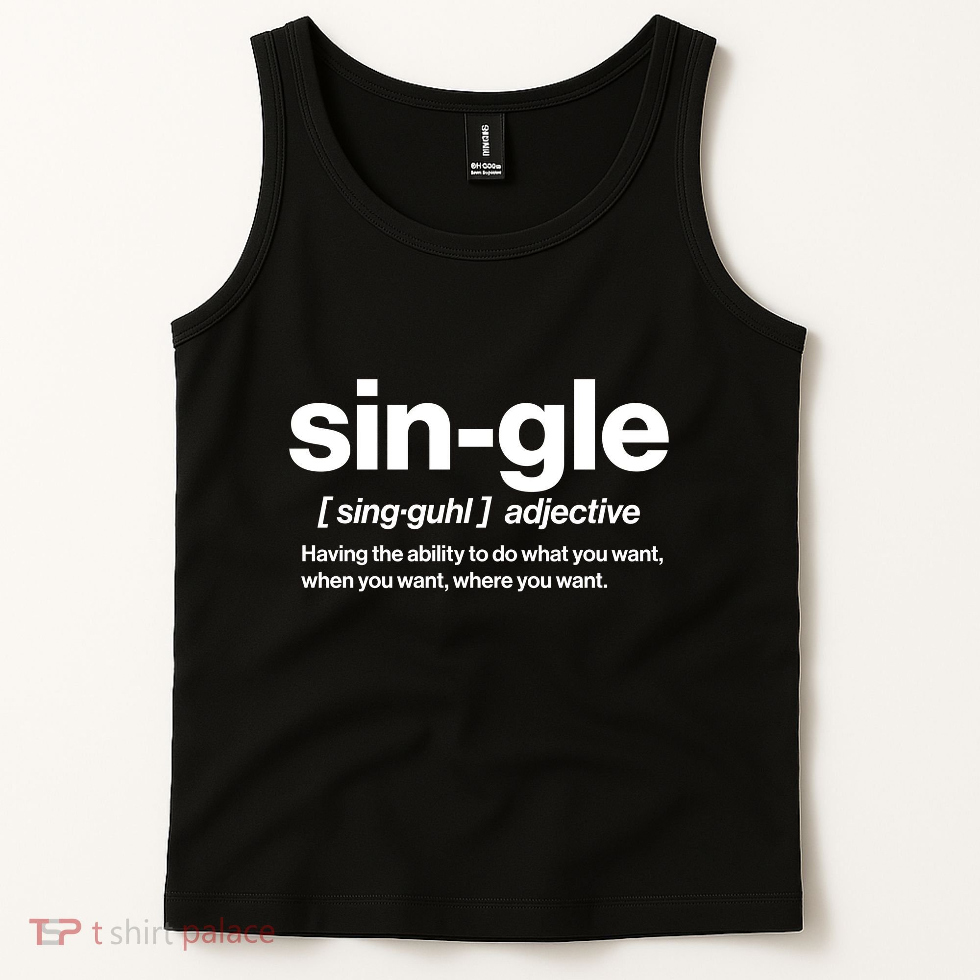 Funny Anti Valentine Single Definition Tank Top