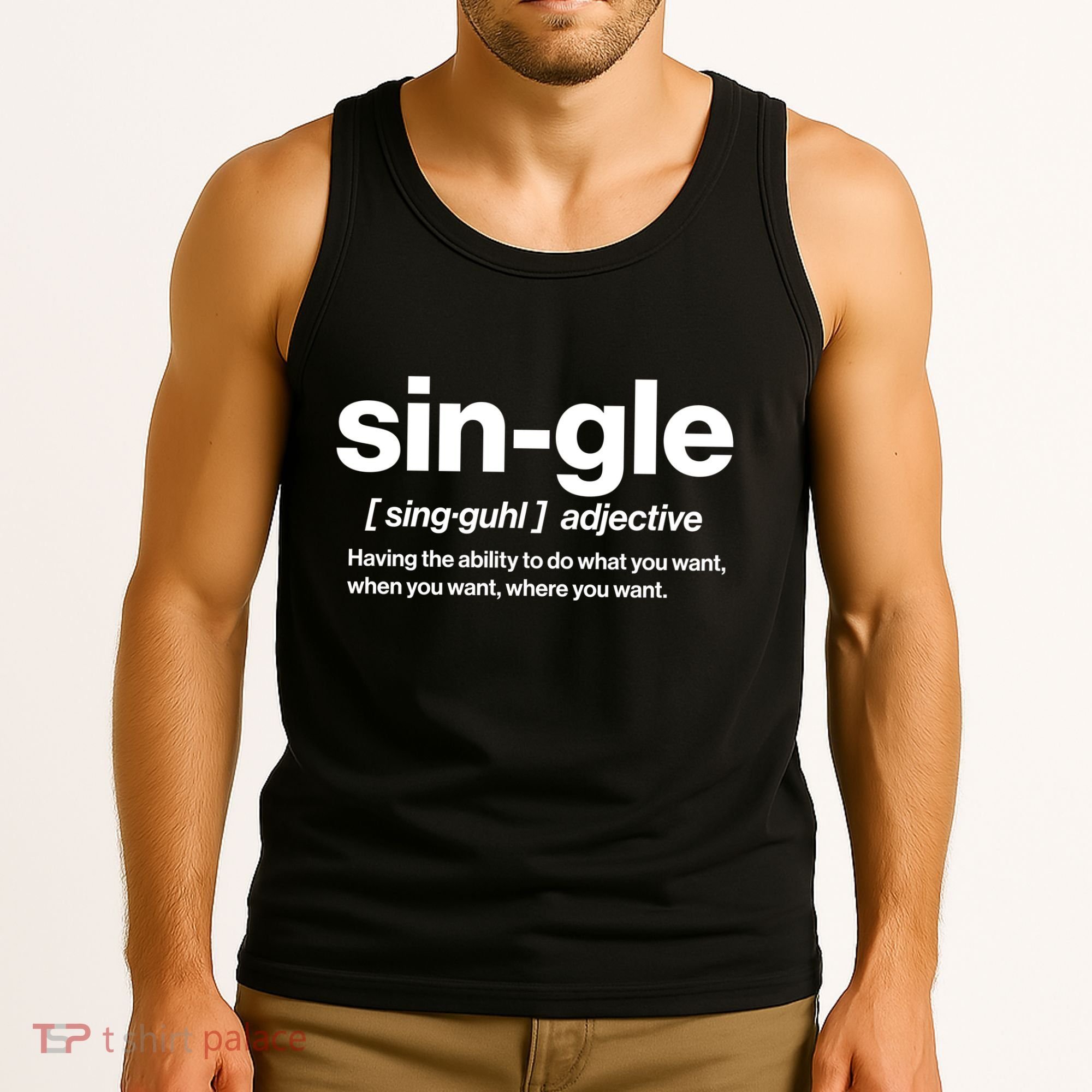 Funny Anti Valentine Single Definition Tank Top