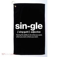 Funny Anti Valentine Single Definition Golf Towel thumb 0