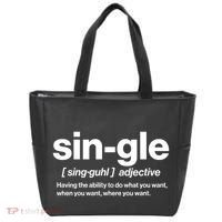 Funny Anti Valentine Single Definition Tote Bag thumb 0