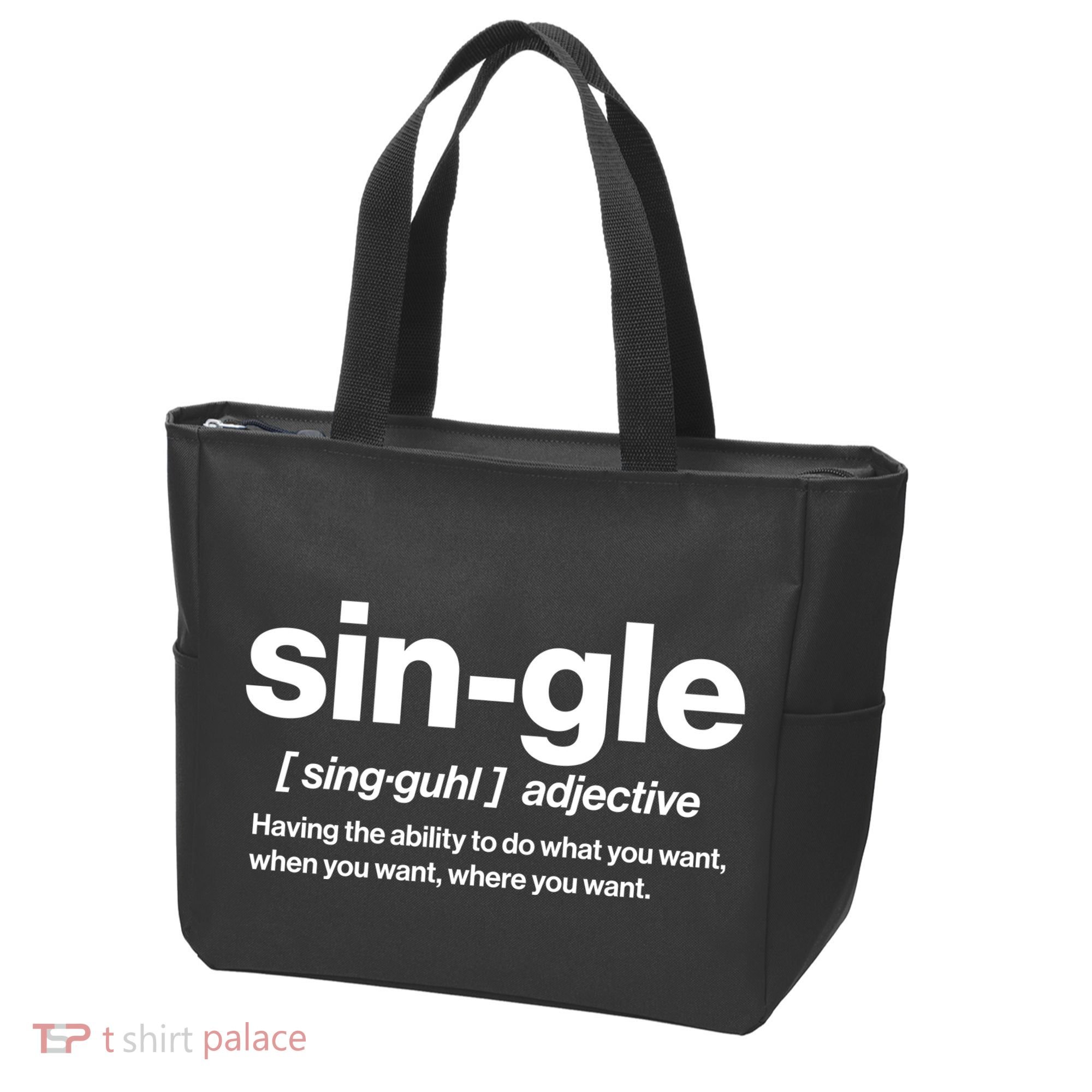 Funny Anti Valentine Single Definition Tote Bag